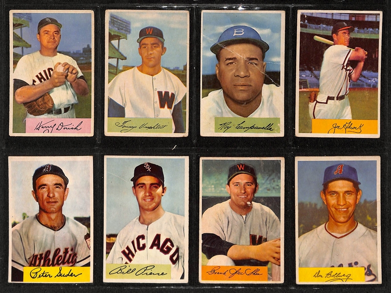 Lot Of 74 1954 Bowman Baseball Cards w. Ralph Kiner